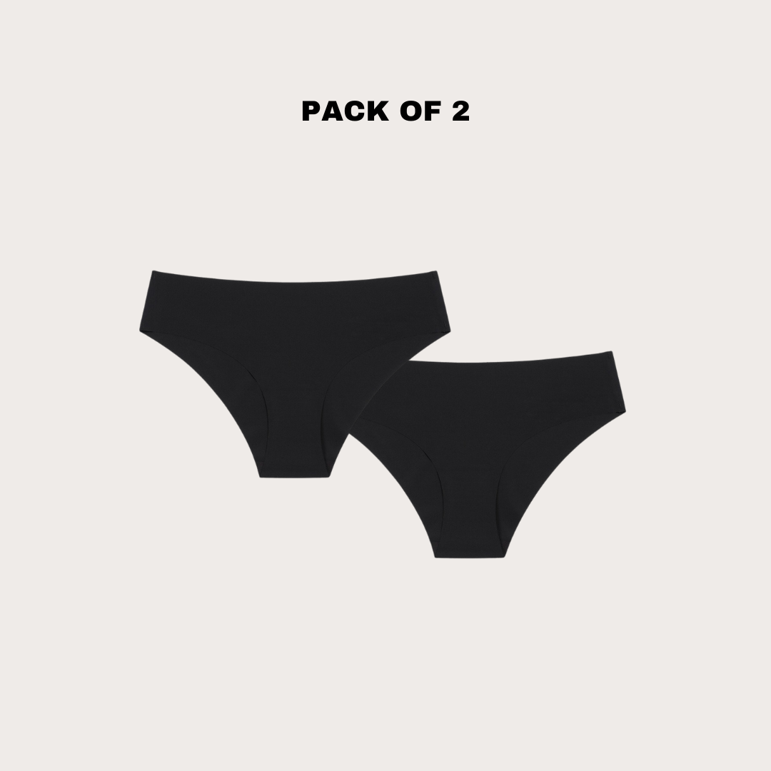 Seamless Brief Undies(Pack of 2)(Black)