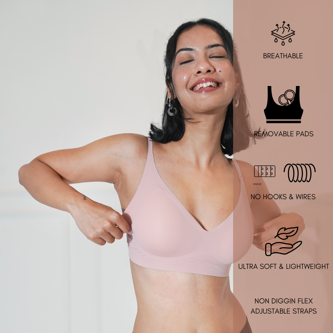 Seamless Wireless Removable Pads Bra Skin Tone Basiq
