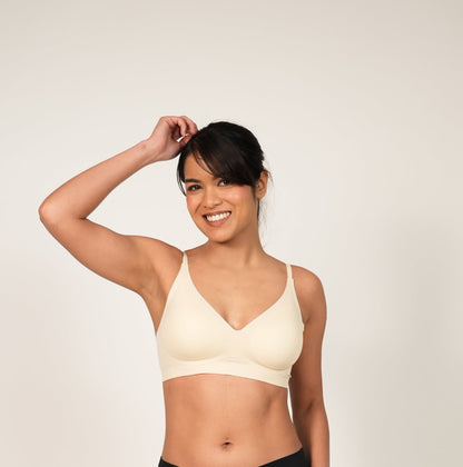 Seamless Wireless Removable Pads Bra Nude