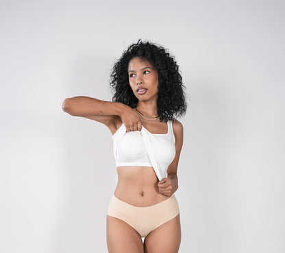 Wide Strap Sleeveless Bra Top White