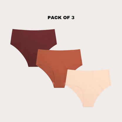 Seamless Hipster(Pack of 3)(Brown Tan Nude)