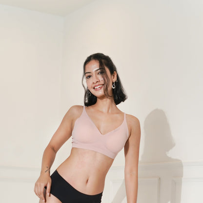 Seamless Wireless Removable Pads Bra Skin Tone