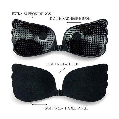 Stick-On Wings Bra Black